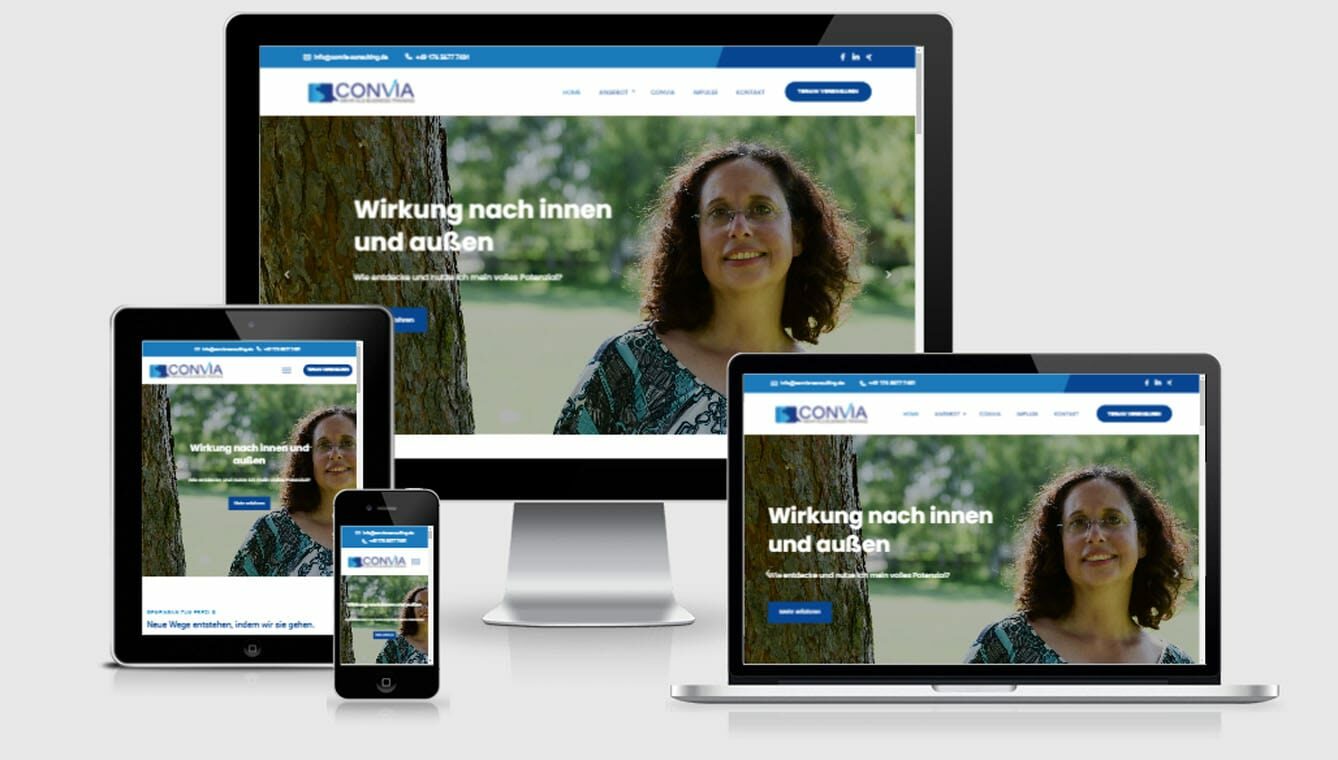 Referenz Webdesign Paralis Convia Consulting, Erstellung einer Homepage, Webdesign für Berater