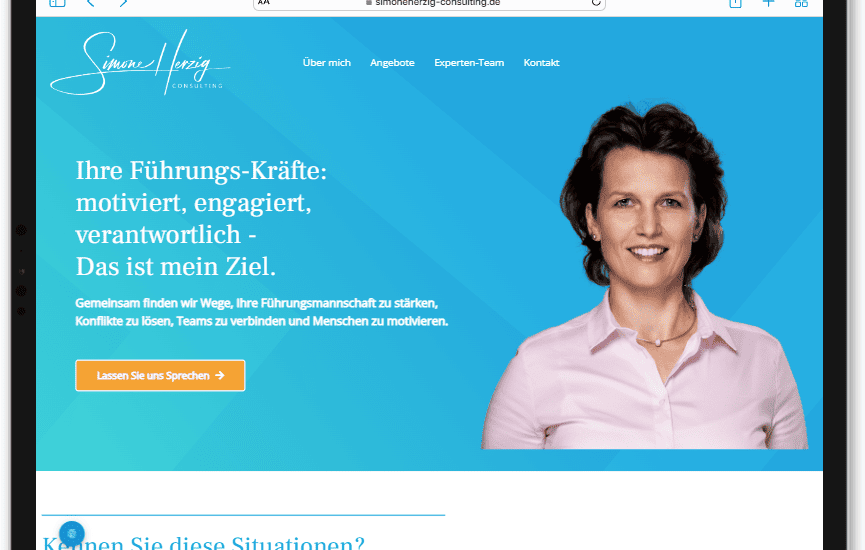 WordPress Website erstellen lassen, Referenz Simone Herzig