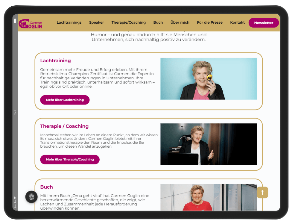 Website Relaunch für Coaches – Carmen Goglin