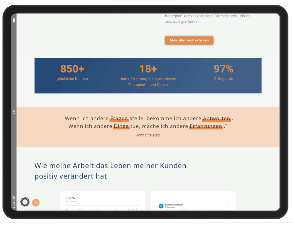 Sichtbarkeit Google erhöhen | von Webdesign Paralis | Referenz Corinna Hirsch